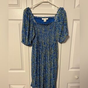 Skye's the Limit Blue and Green Midi Dress